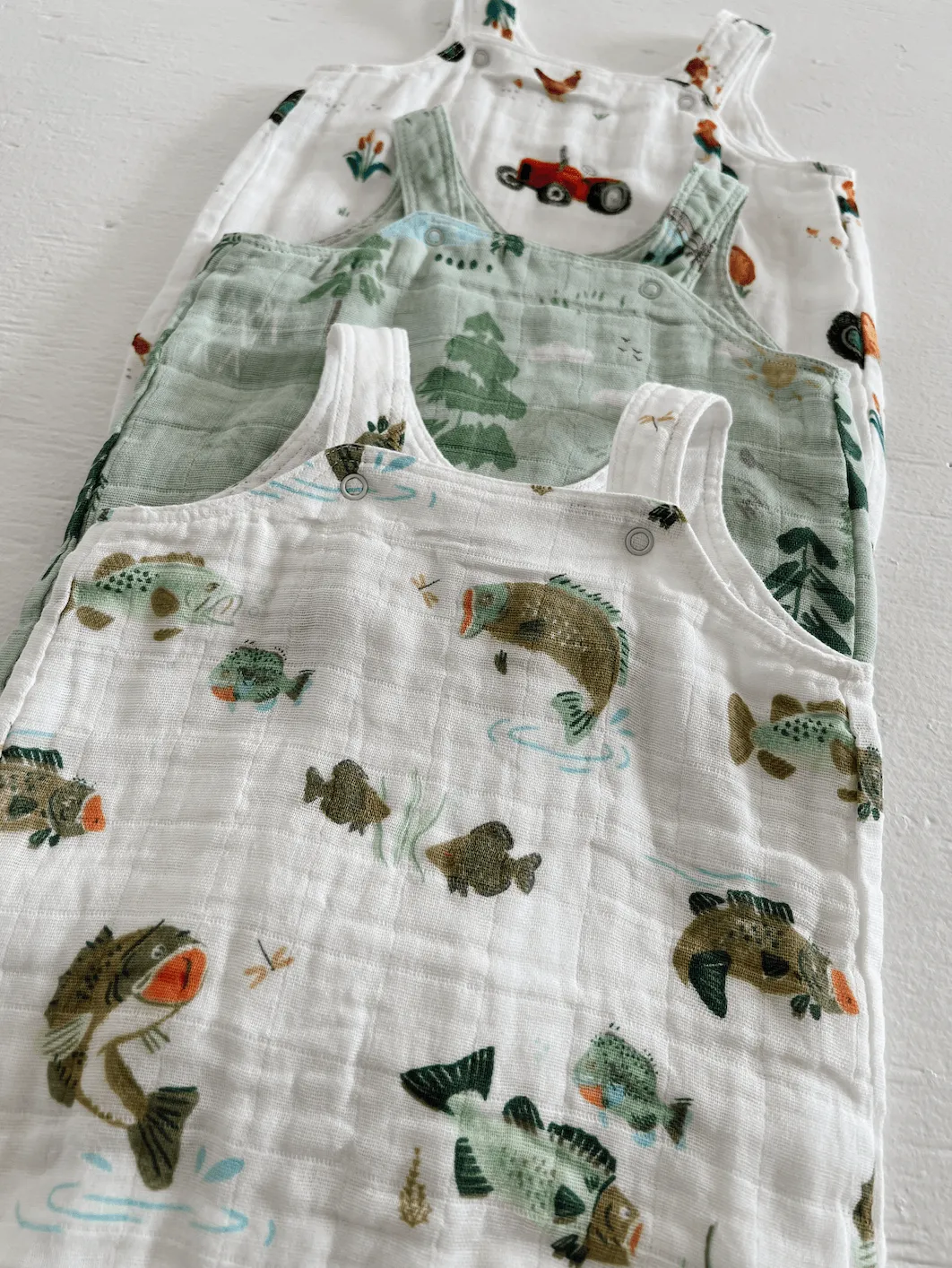 Muslin Overall Shortie, Bass Fishing