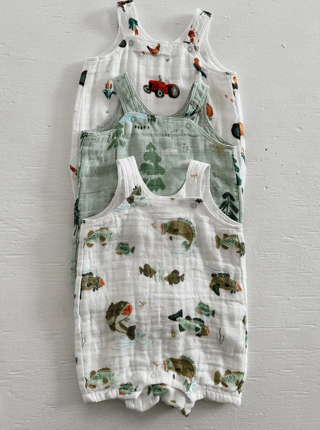 Muslin Overall Shortie, Bass Fishing