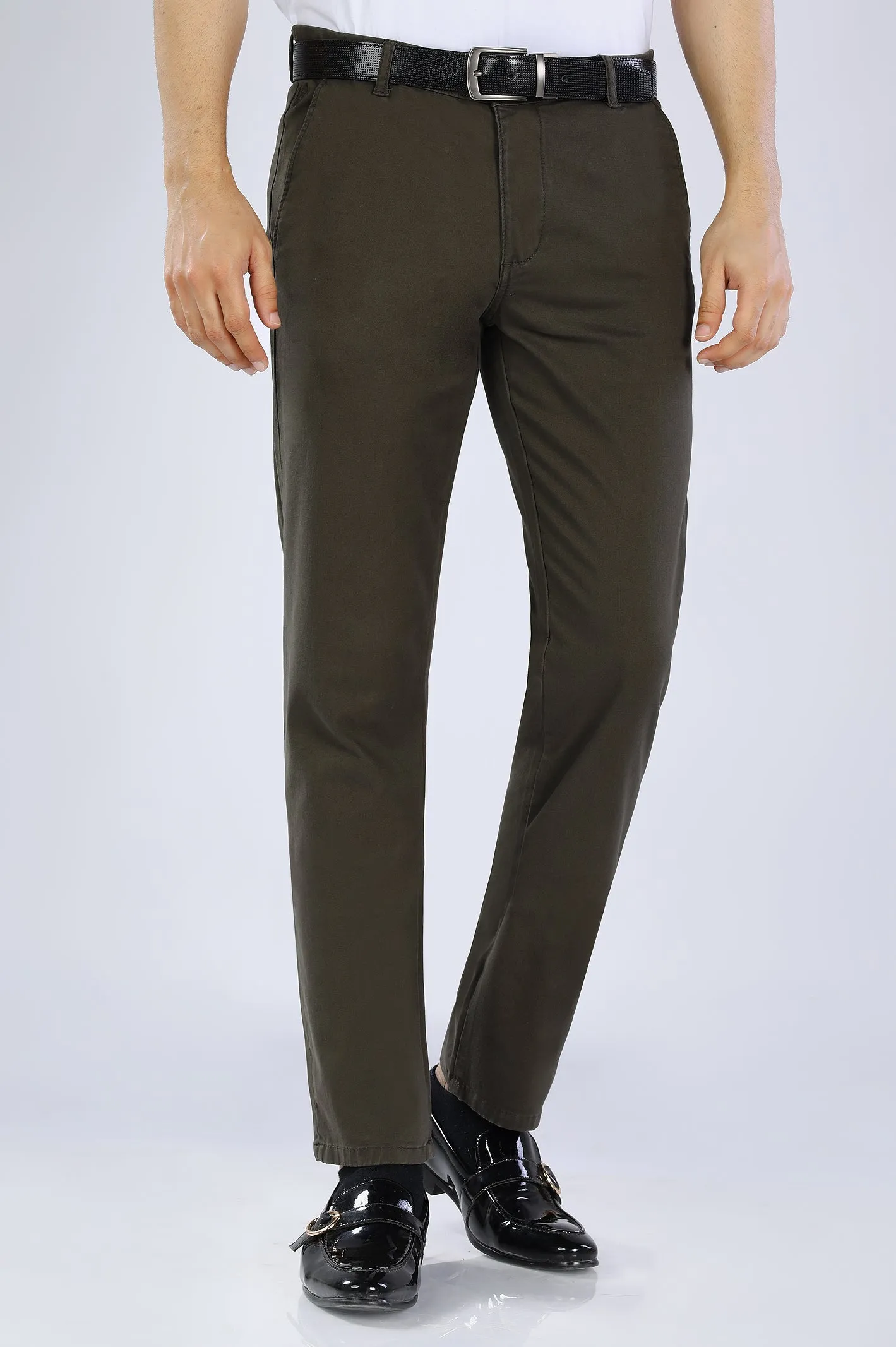 Olive Smart Fit Cotton Chino