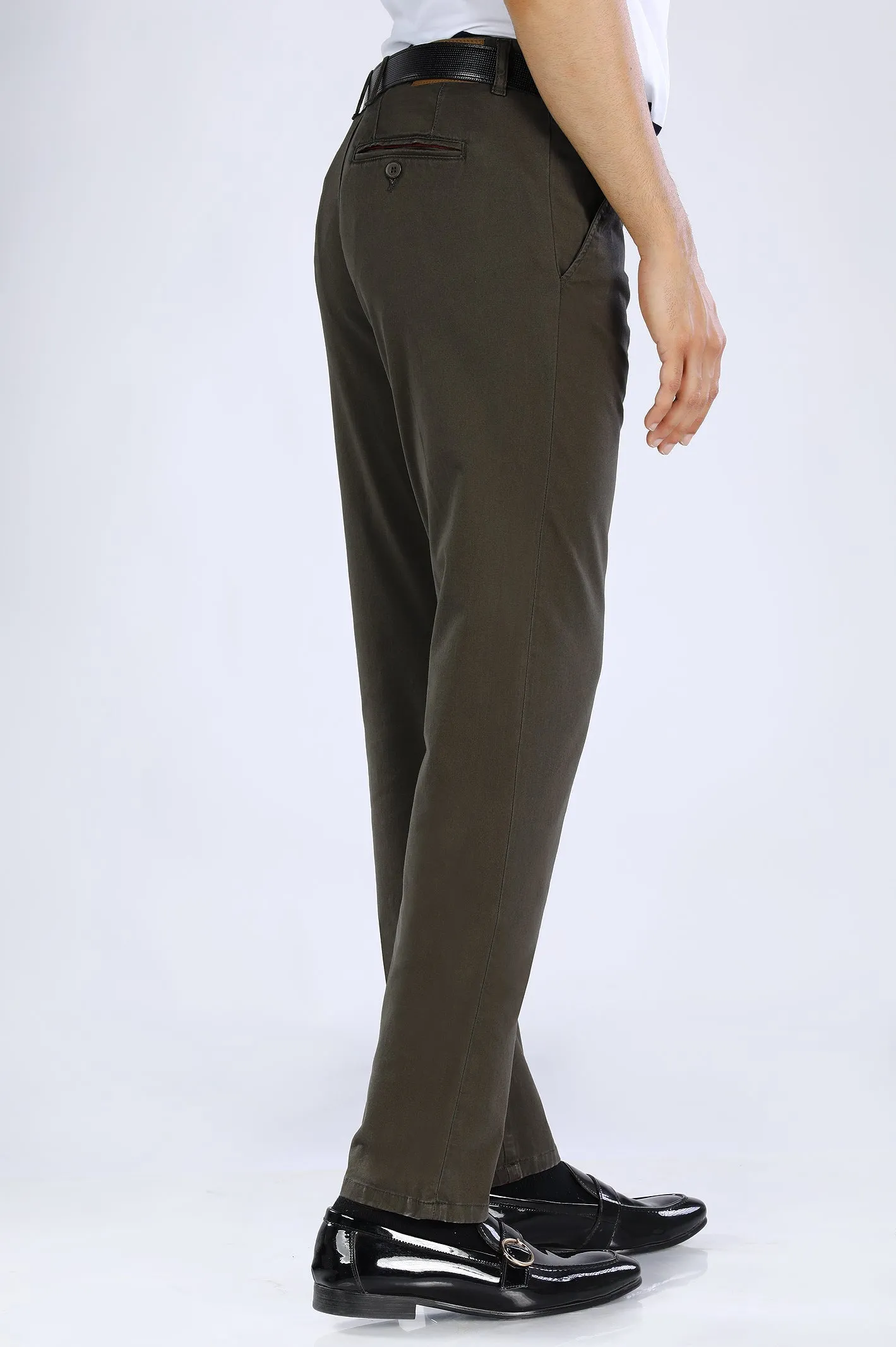 Olive Smart Fit Cotton Chino