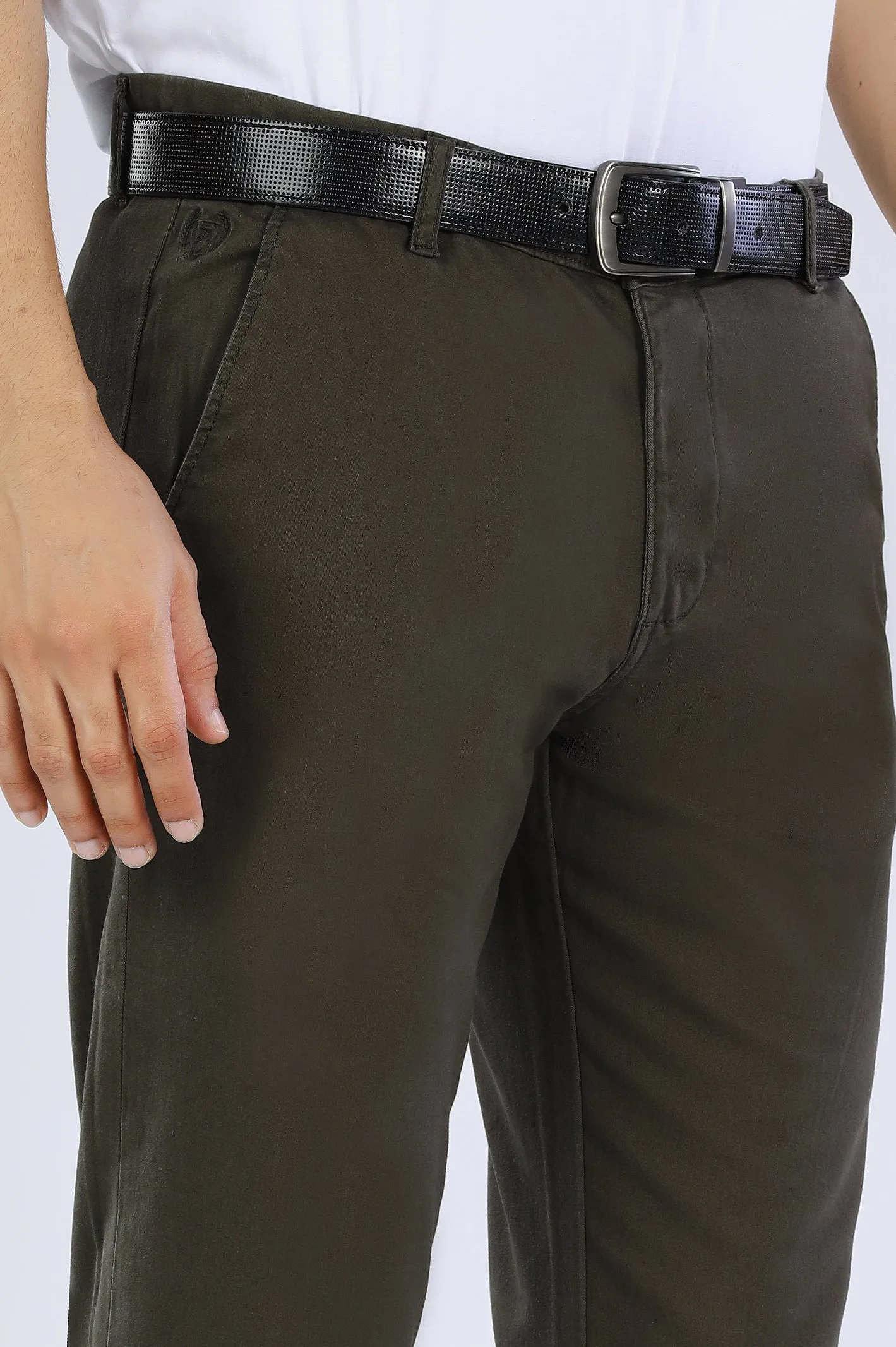 Olive Smart Fit Cotton Chino