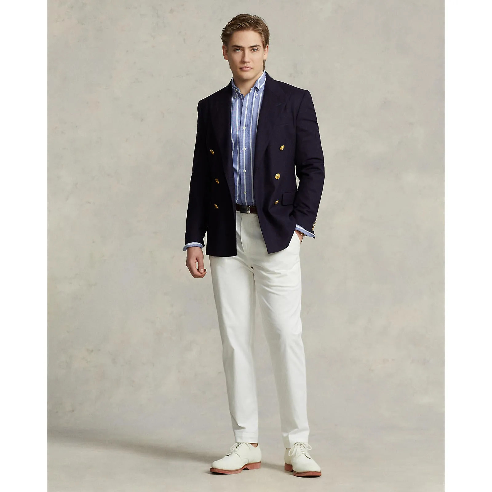 Oxford Shirt - Stripe - Royal and White