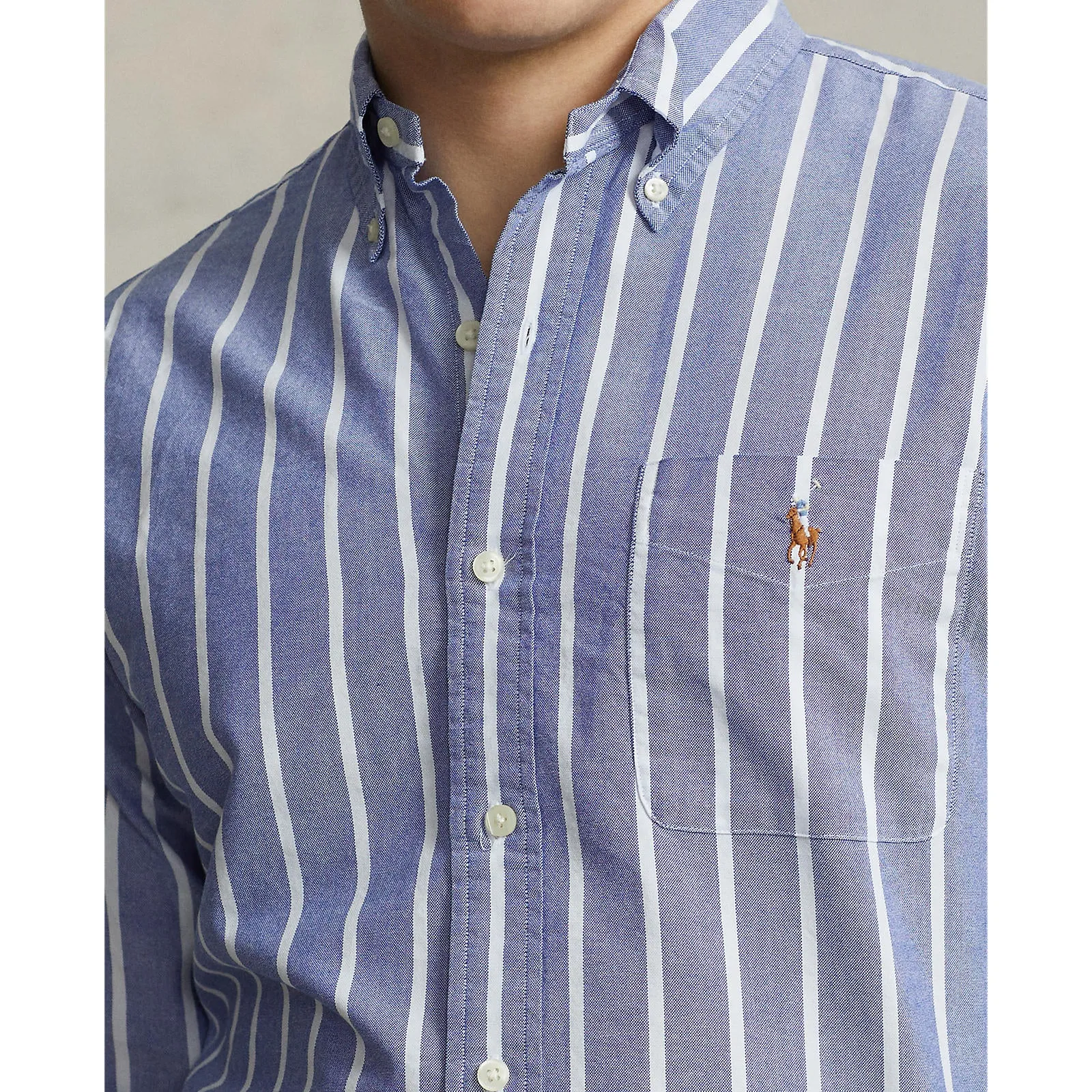 Oxford Shirt - Stripe - Royal and White
