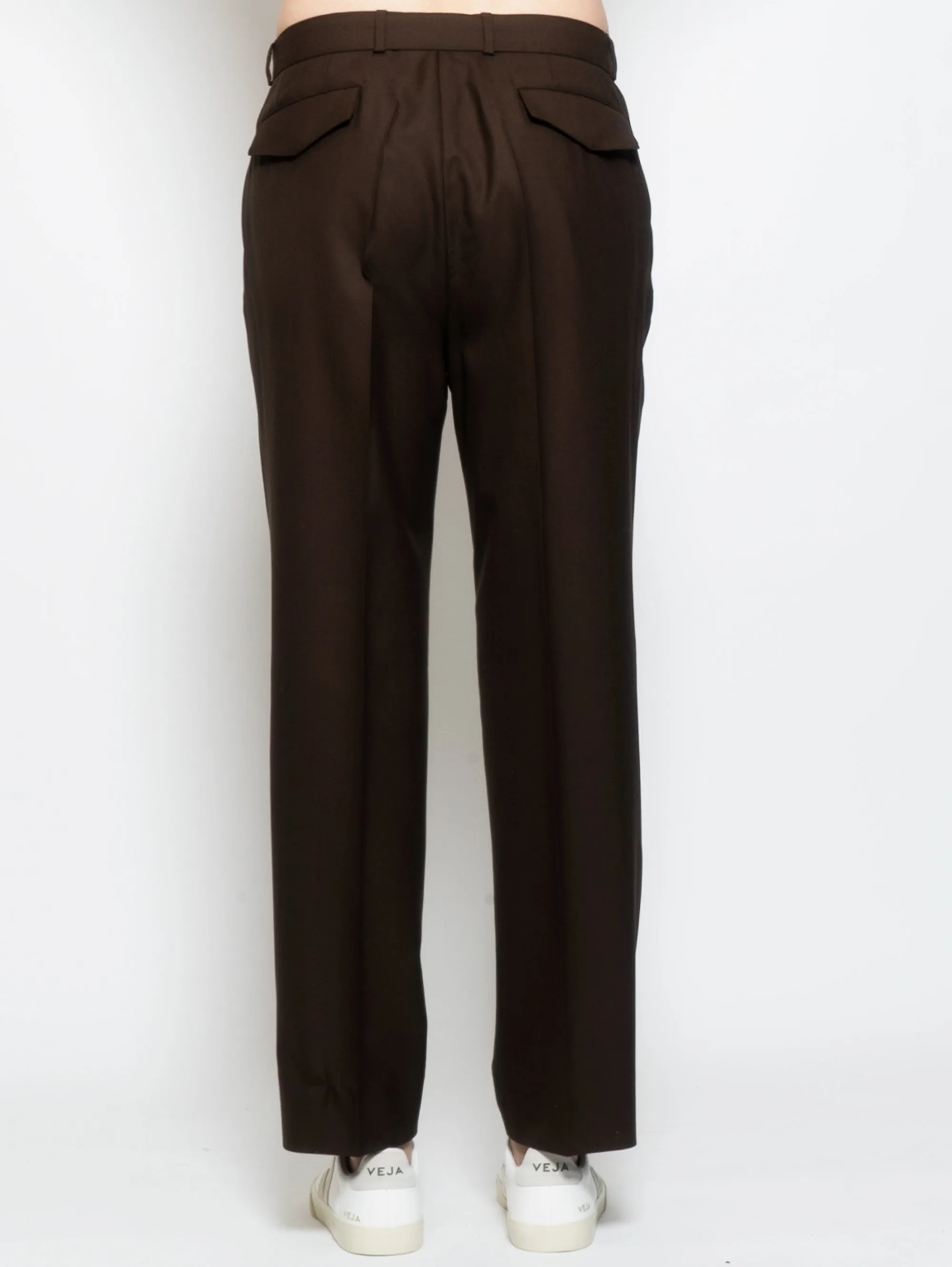 Pantaloni Ventre Piatto e Gamba Larga Cacao
