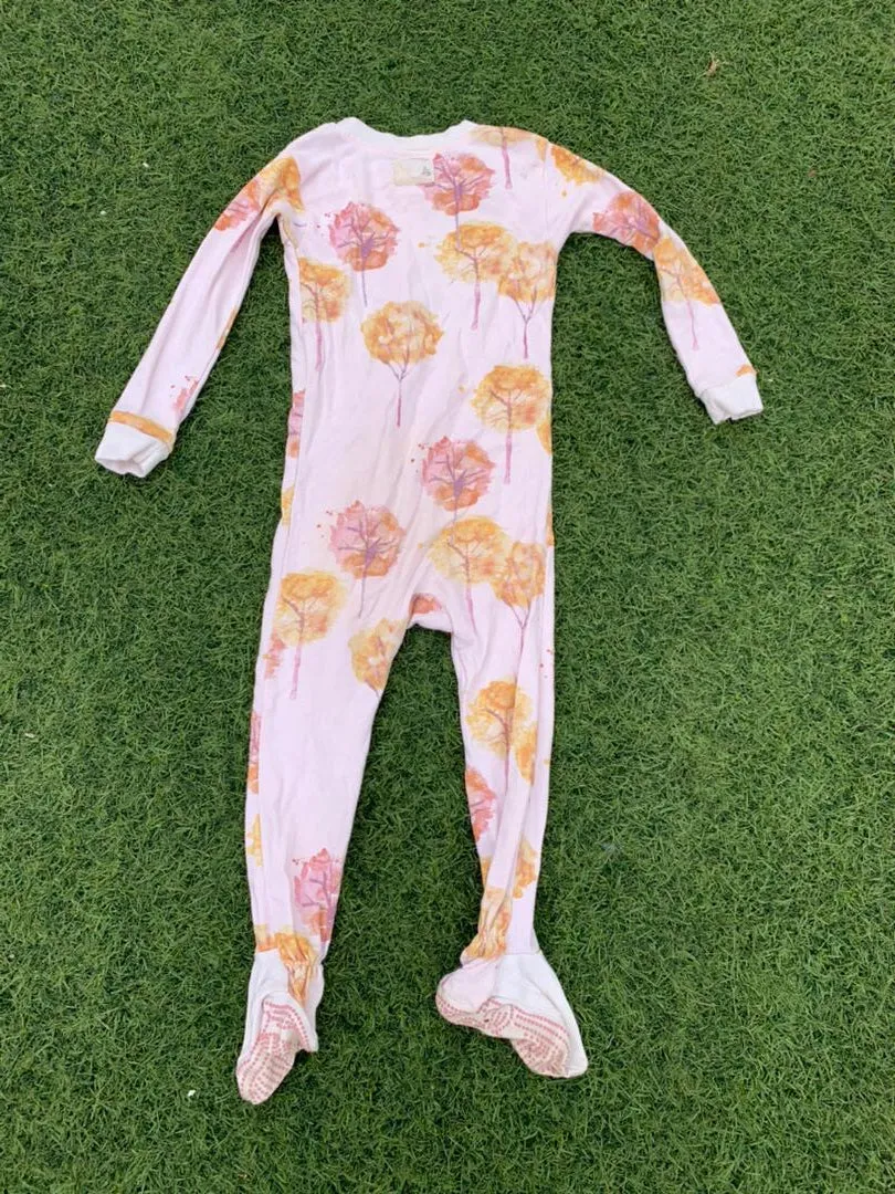 Pink flowery overall size 3-12months