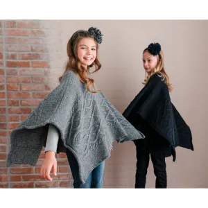 PONCHO IN MAGLIA FANTASIA A TRECCE