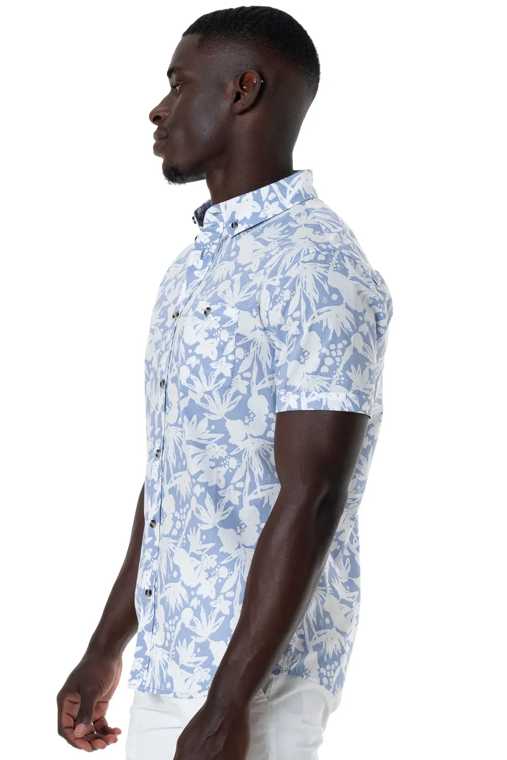 Printed Shirt _ 143020 _ Blue Denim