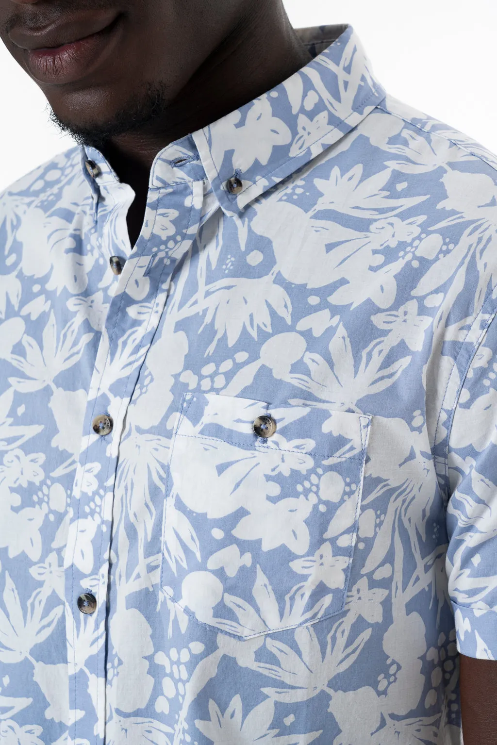 Printed Shirt _ 143020 _ Blue Denim
