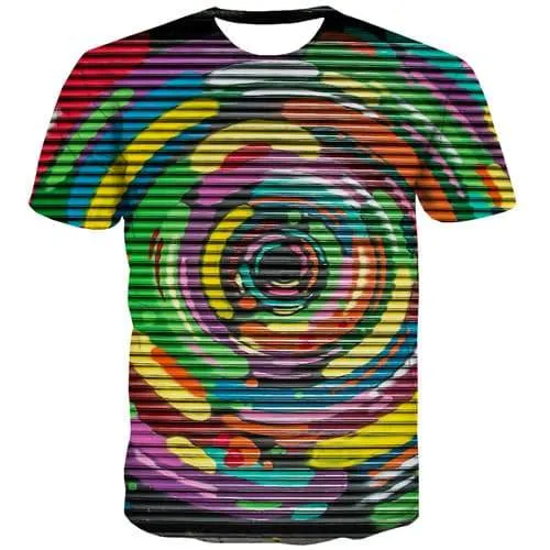 Psychedelic T shirts Men Dizziness Tshirts Casual Graffiti Shirt Print Abstract Tshirts Cool Gothic T-shirts 3d Short Sleeve