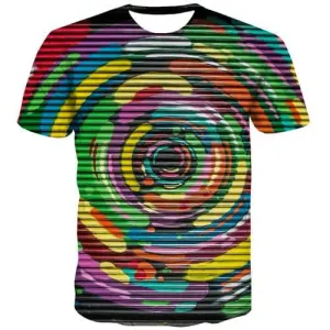 Psychedelic T shirts Men Dizziness Tshirts Casual Graffiti Shirt Print Abstract Tshirts Cool Gothic T-shirts 3d Short Sleeve