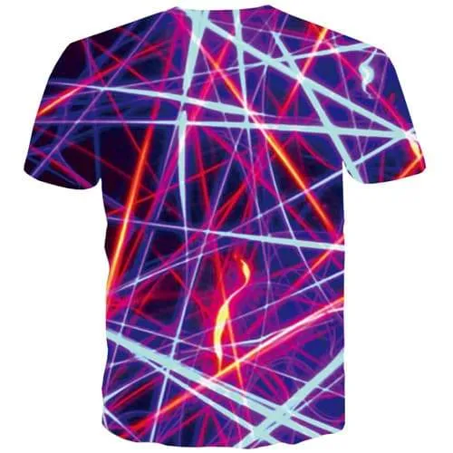 Psychedelic T shirts Men Graphic Tshirts Casual Line Tshirts Cool Purple T-shirts Graphic Stripe Tshirts Novelty Short Sleeve