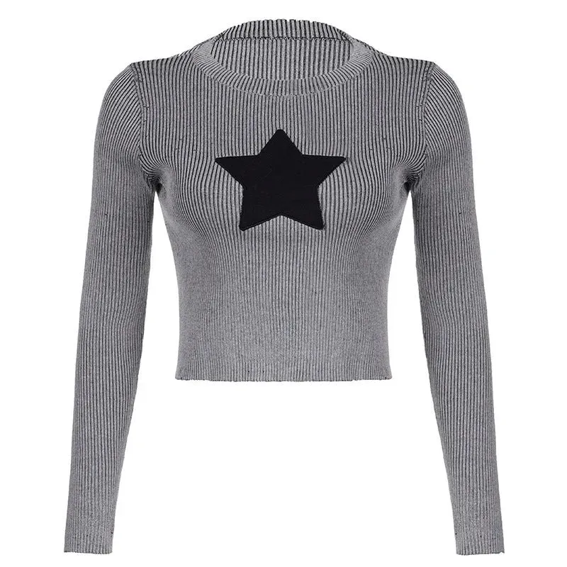 Pullover Vertical Round long sleeve shirt Neck