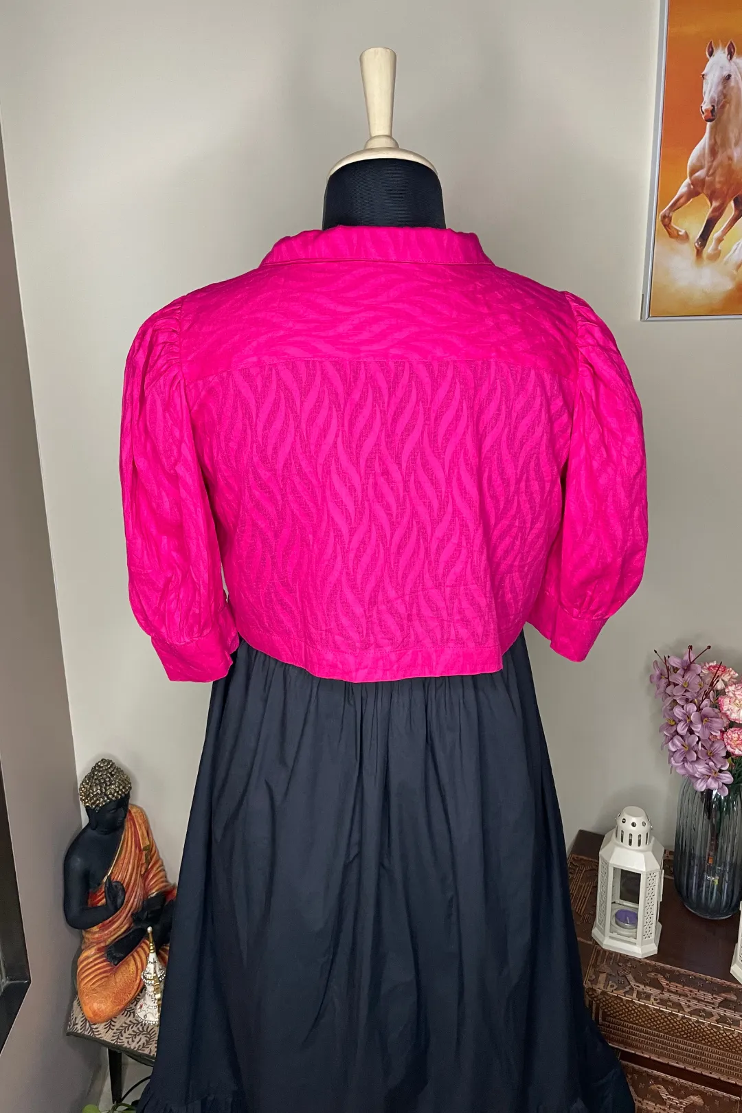 Rachel - Hot Pink Cropped Shirt