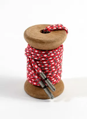 Red, Gray & White Braided Dress Laces