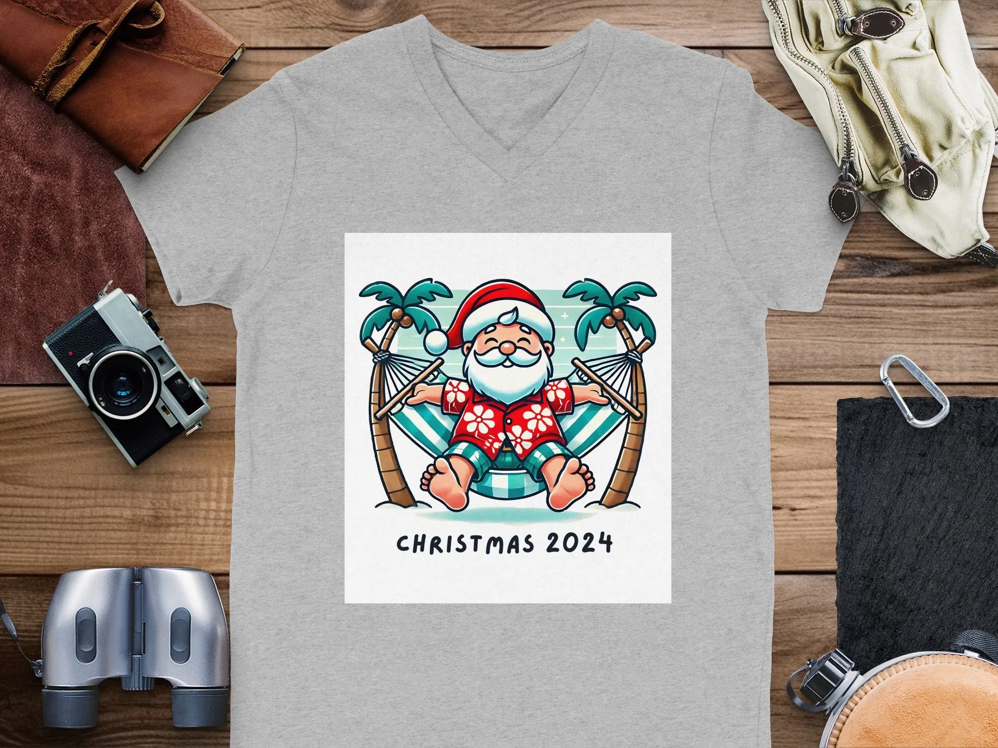 Relaxing Santa in Hammock Christmas 2024 Holiday T-Shirts