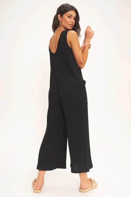 SANTA MARIA RIB WIDE LEG JUMPSUIT