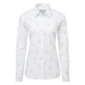 Schoffel Ladies Norfolk Shirt - Wine Labrador Print