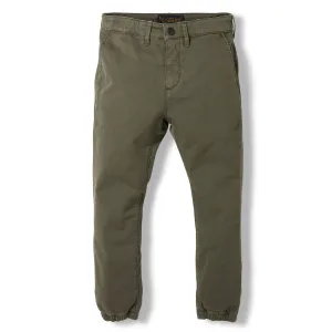 SKATER Army Green  -  Woven Elasticed Bottom Chino Fit Pants