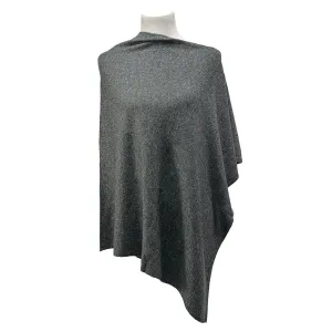 Solid Natural Cashmere Side neck poncho