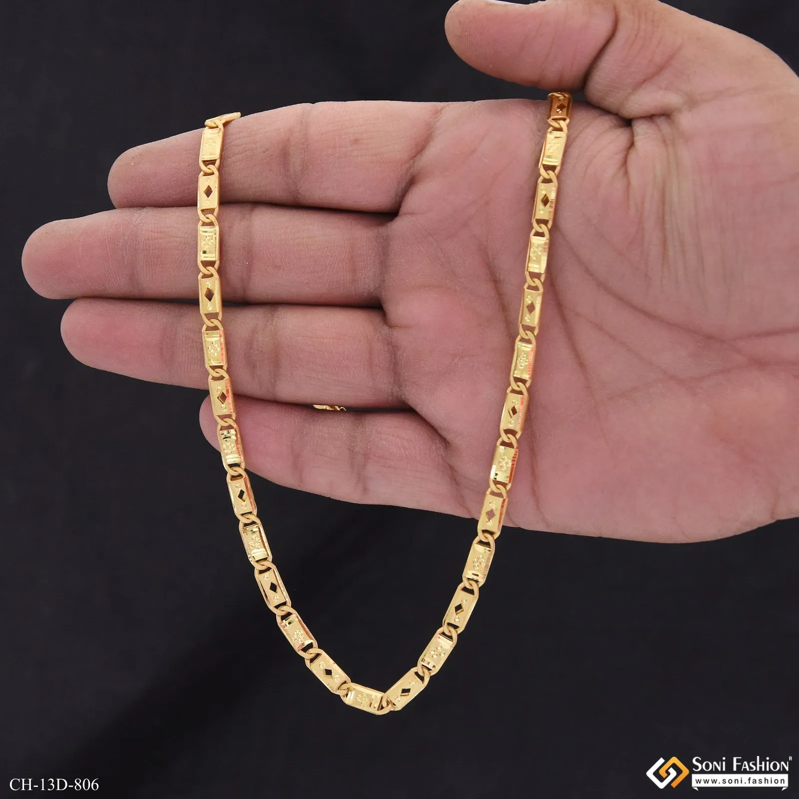 Sophisticated Design Gold Plated Nawabi Chain for Men - Style D806
