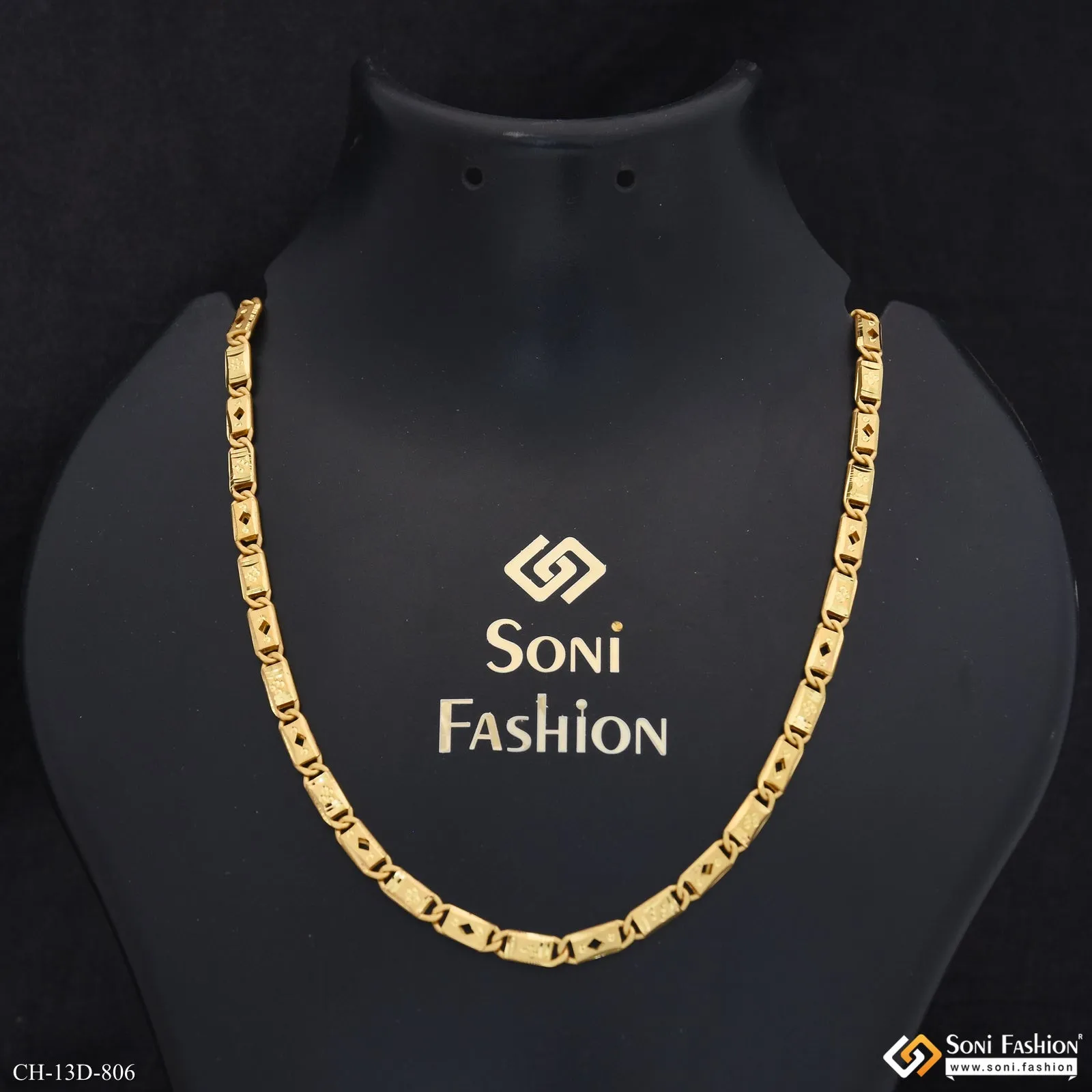 Sophisticated Design Gold Plated Nawabi Chain for Men - Style D806