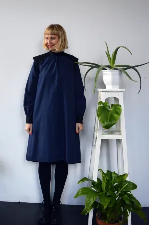 Space Warrior Queen - cotton shirt dress in dark blue with some special details