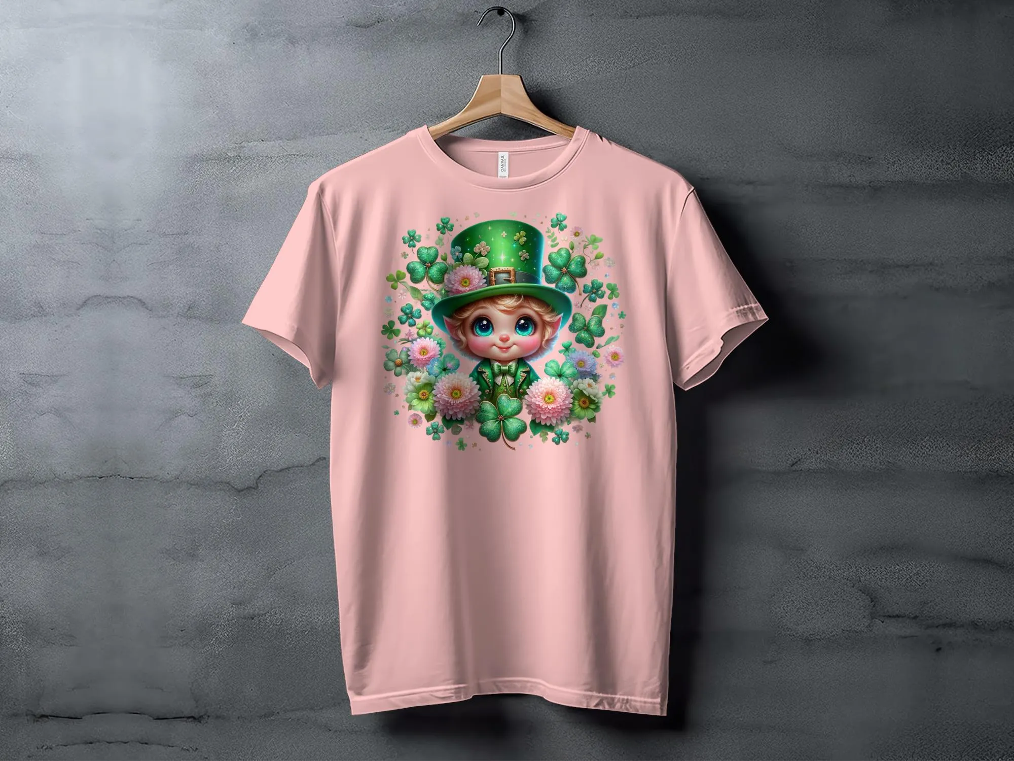 St. Patrick's Day T-Shirt, Cute Leprechaun and Clovers Graphic Tee, Unisex Irish Themed Shirt