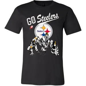 Steelers Shirt "Go Steelers" Mens Womens|NFL Pittsburgh Steelers T shirts (4 Colors)