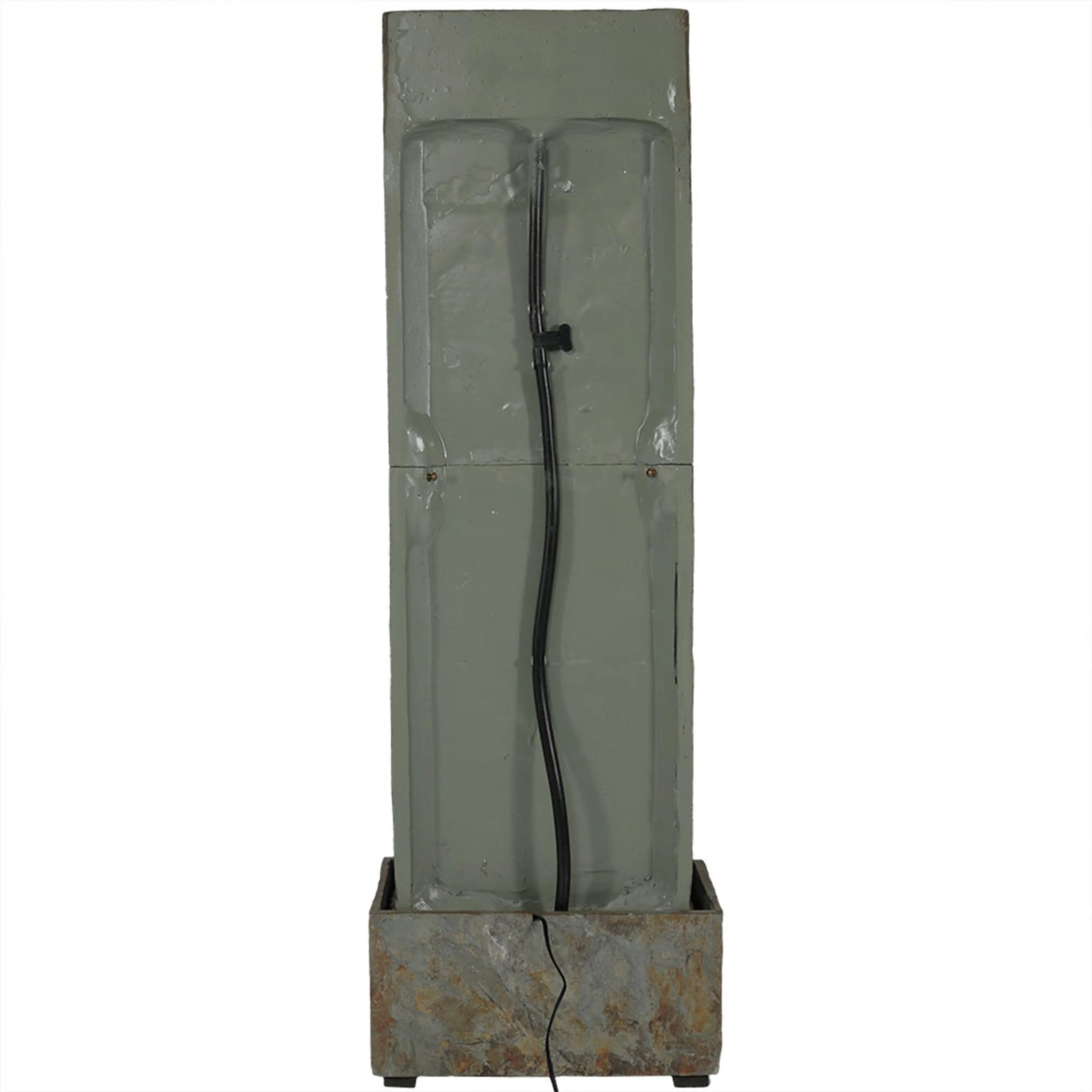 Sunnydaze Descending Staircase Slate Outdoor Fountain with Light