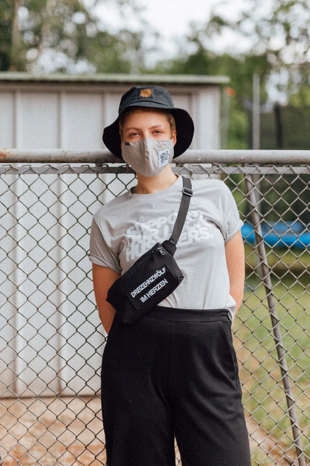 SUPPORT YOUR LOCAL HUSTLERS. - Organic Unisex T-Shirt - Light grey
