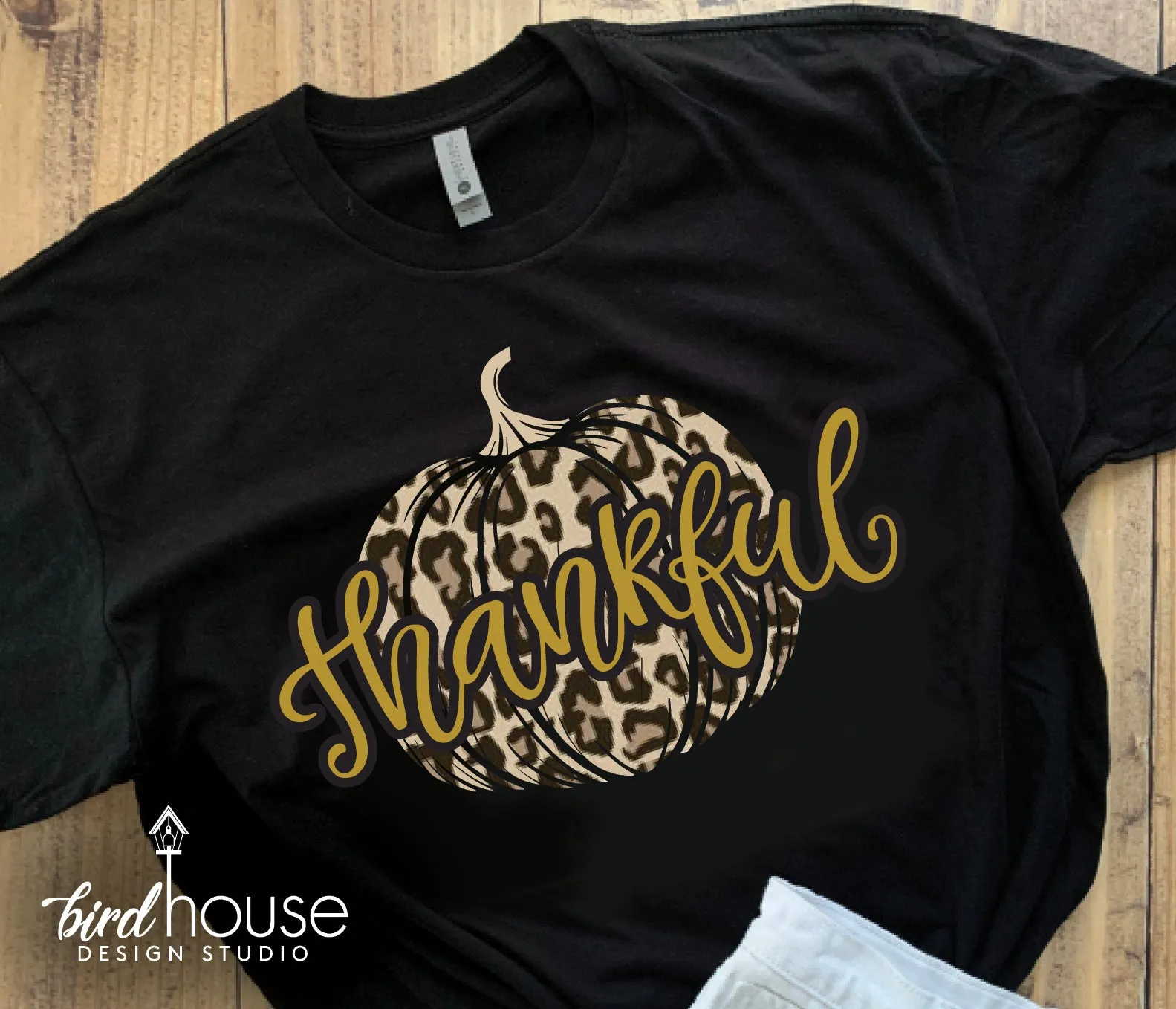 Thankful Pumpkin Shirt, Cute Animal Print Fall Tee Thanksgiving