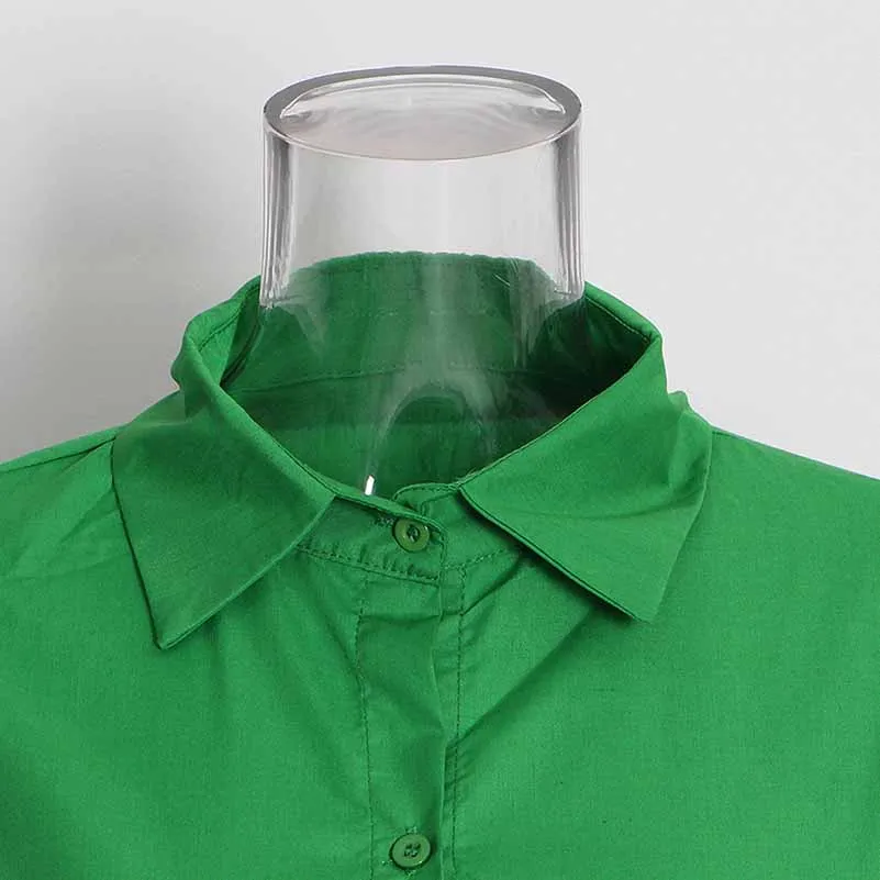 Women Bubble Sleeve Waistband Shirt Top