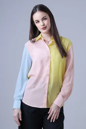 Women Colour Blocked Casual Multicolor Shirt