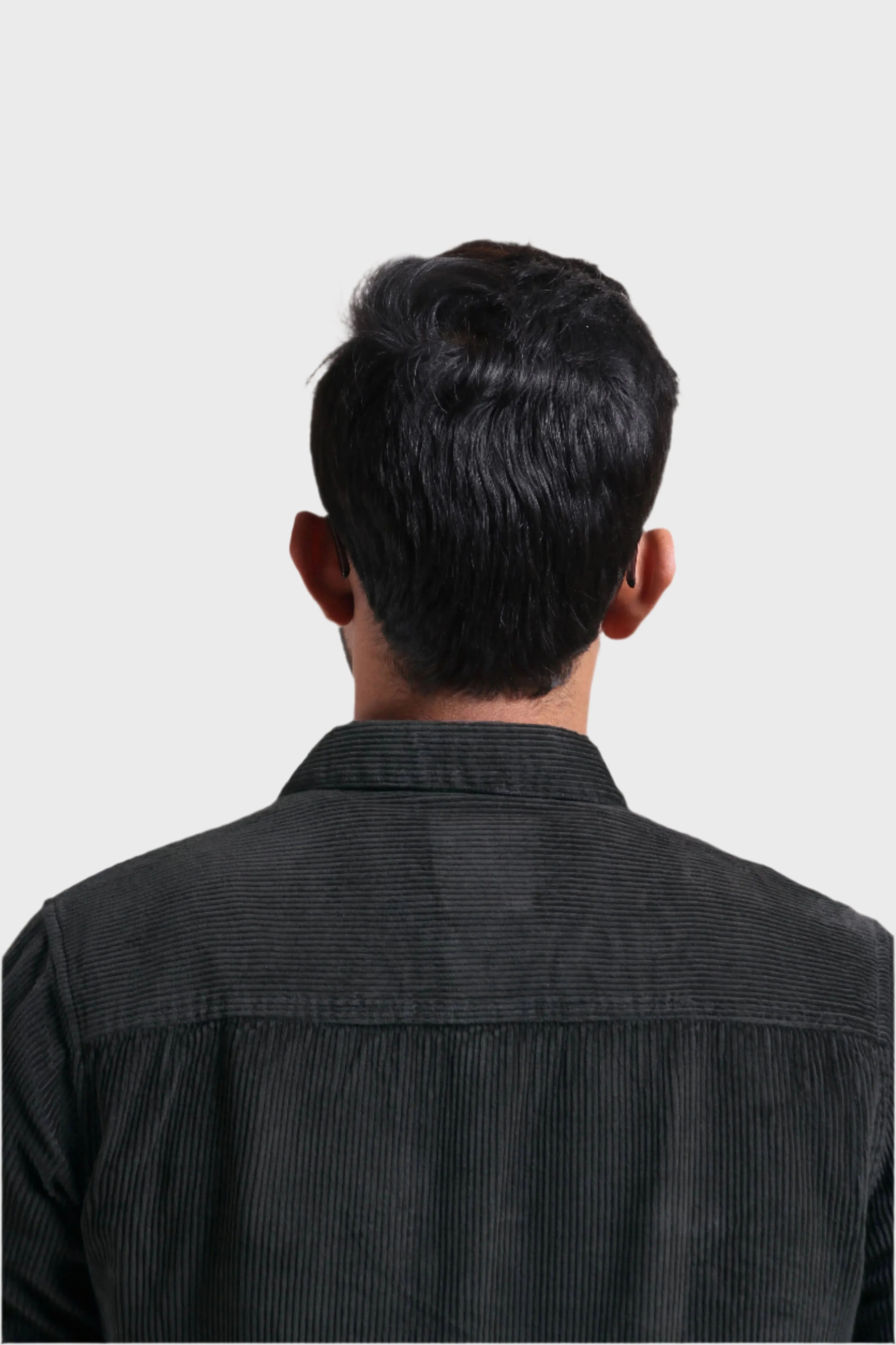 XKIND MEN'S DARK GREY CORDUROY REGULAR FIT SHIRT